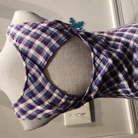 EUC Free People Women's sz S Plaid Button down Dress w/2 front pockets - Picture 5 of 9